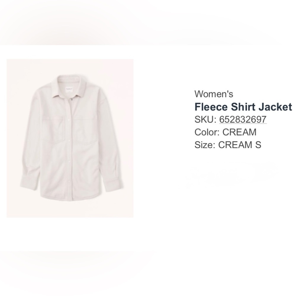 Women's Cream Fleece Shirt Jacket